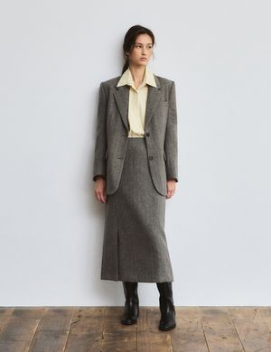 Herringbone Skirt (Charcoal)