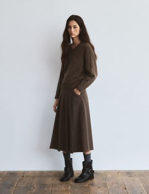 Pleated Skirt (Brown)