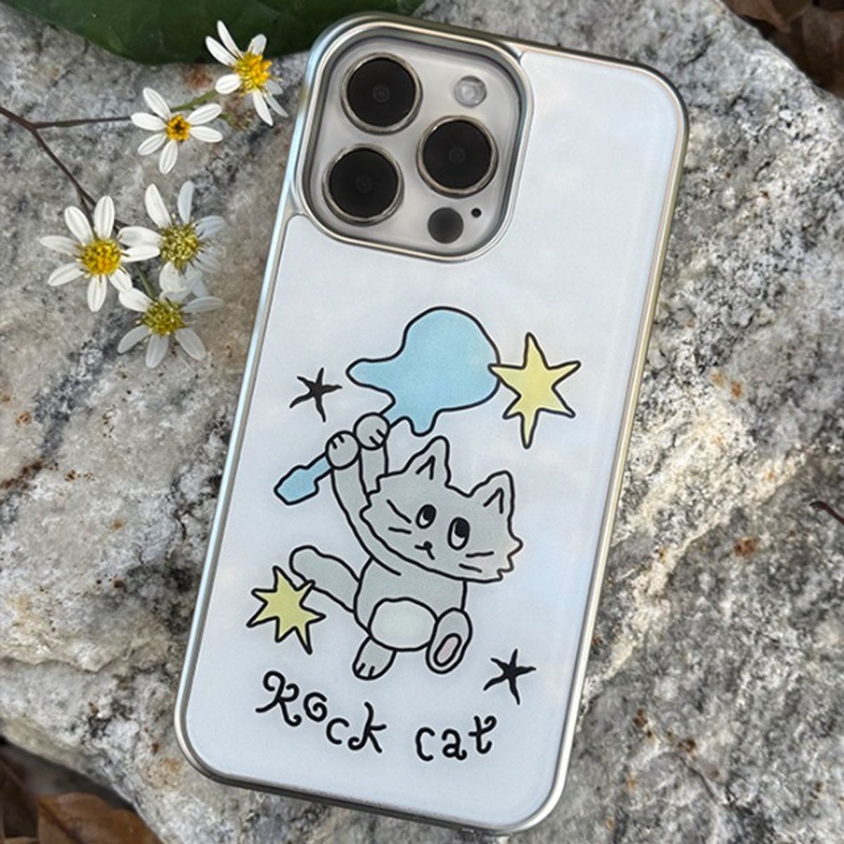 8톤트럭케이스(8TONTRUCK) [실버프레임 락고양이]갤럭시 아이폰케이스