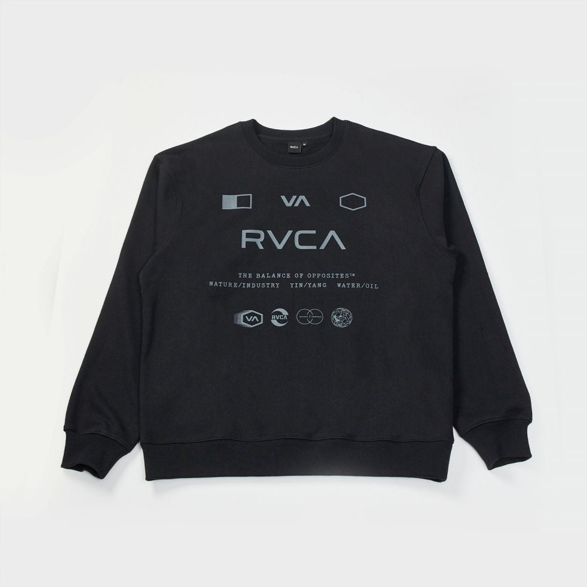 루카(RVCA) 멀티 로고 그래픽 맨투맨 (VF11LT003BLK)