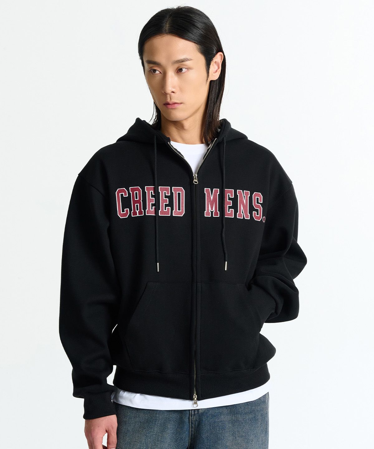 크레드먼스(CREEDMENS) CREEDMENS Big Logo 2-WAY 후드 집업(Black)