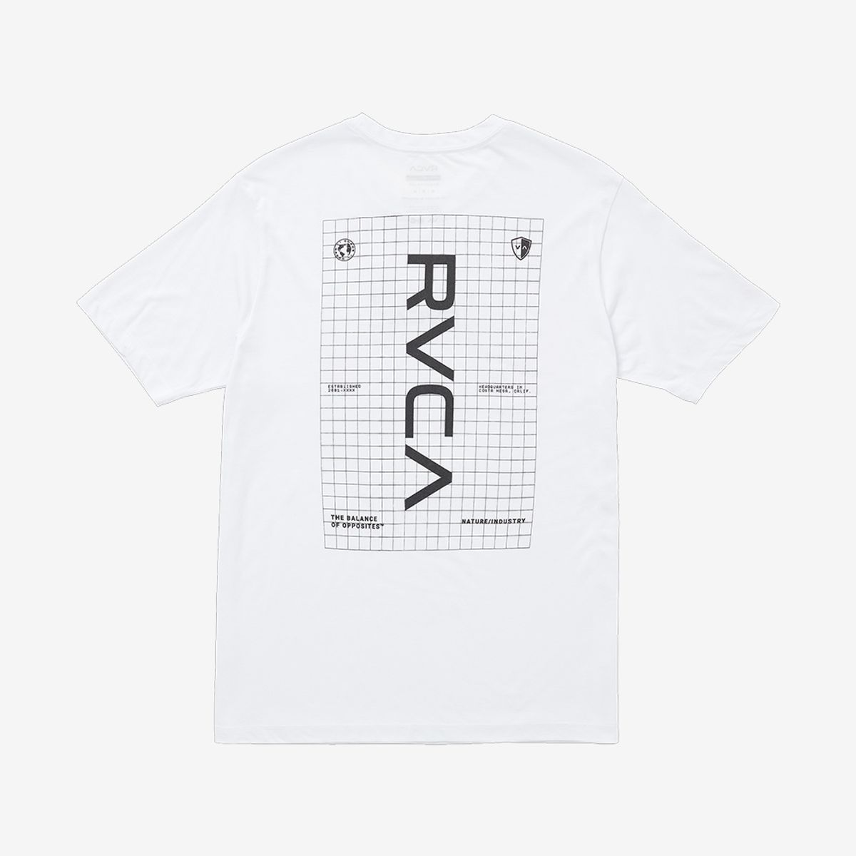 루카(RVCA) BRAND GRID 반팔티 (VF21ST107WHT)