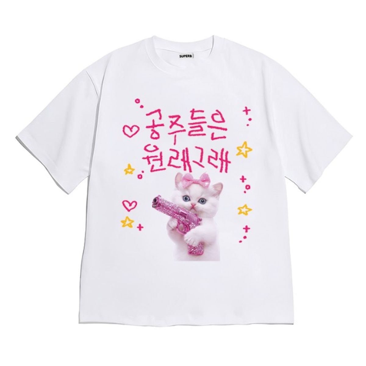 8톤트럭케이스(8TONTRUCK) [반팔티셔츠 고양이공주]남여공용 오버핏