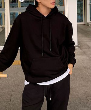 모노 탄탄 솔리드 후드티 [M-8XL]