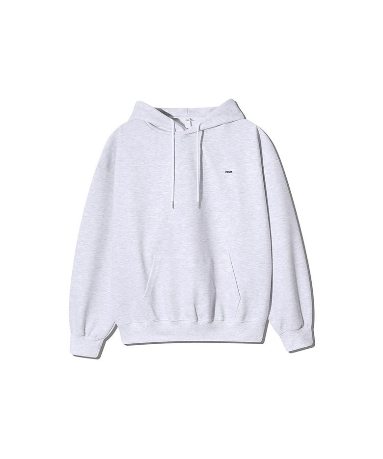 [기모/논기모] crms 마이크로 로고 후드티(White melange)