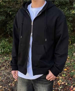 모노 탄탄 솔리드 투웨이 빅후드 집업 [M-8XL]