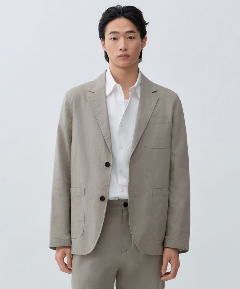 [시티 워커스] 린넨 블렌드 블레이저 [그레이쉬 베이지]
