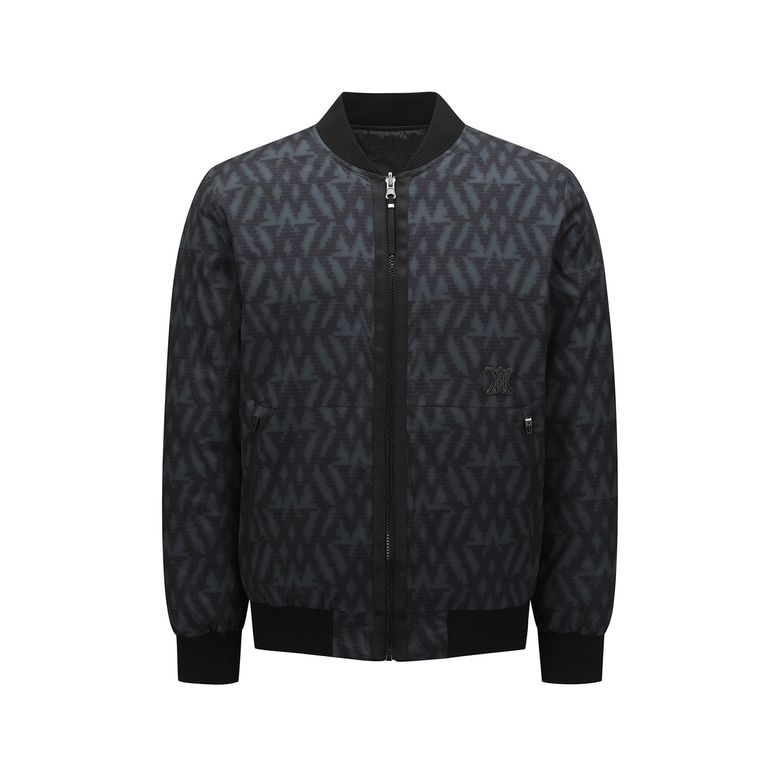 MEN WI LOGO PATTERN REVERSIBLE DOWN JACKET_BK