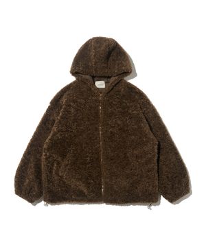 허그 플리스 후드 점퍼 (브라운)