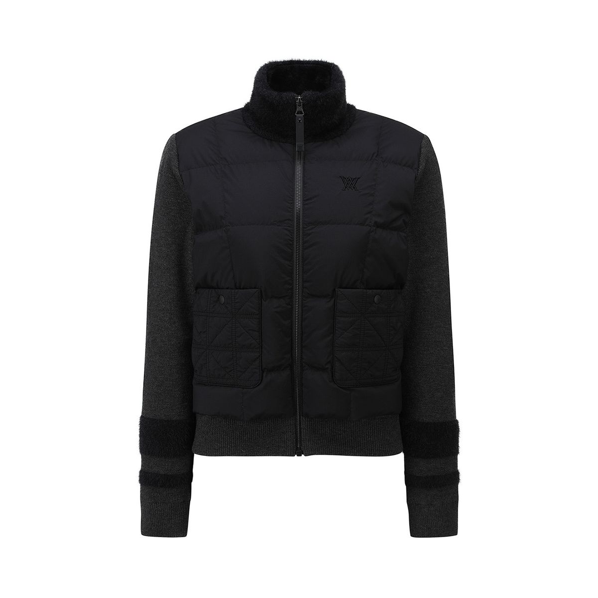 어뉴골프(ANEW GOLF) WOMEN WI HYBRID HIGH NECK DOWN JACKET_BK