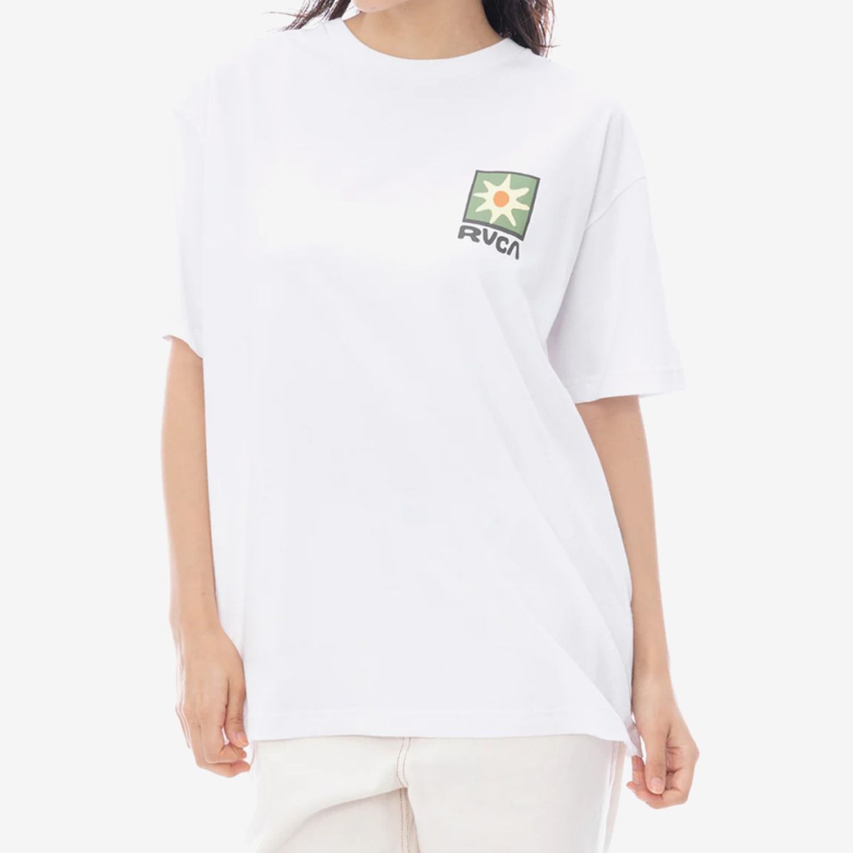 루카(RVCA) 여성 SOLEIL BOX 루즈핏 반팔티 (VF11ST116WHT)