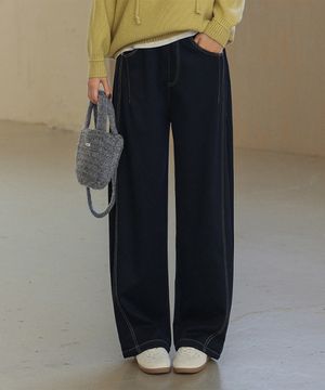 [데님라이크] 커브라인 밴딩 와이드 팬츠_54PT1061