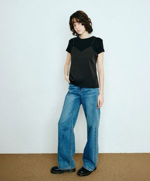 세미 와이드핏 데님 팬츠