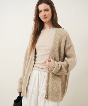 베이비 알파카 가디건_베이지