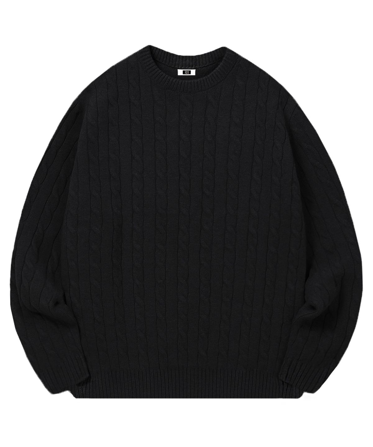 랜덤오프(RANDOMOFF) [Unisex] RÉSERVE CABLE OVER FIT KNIT [BLACK]