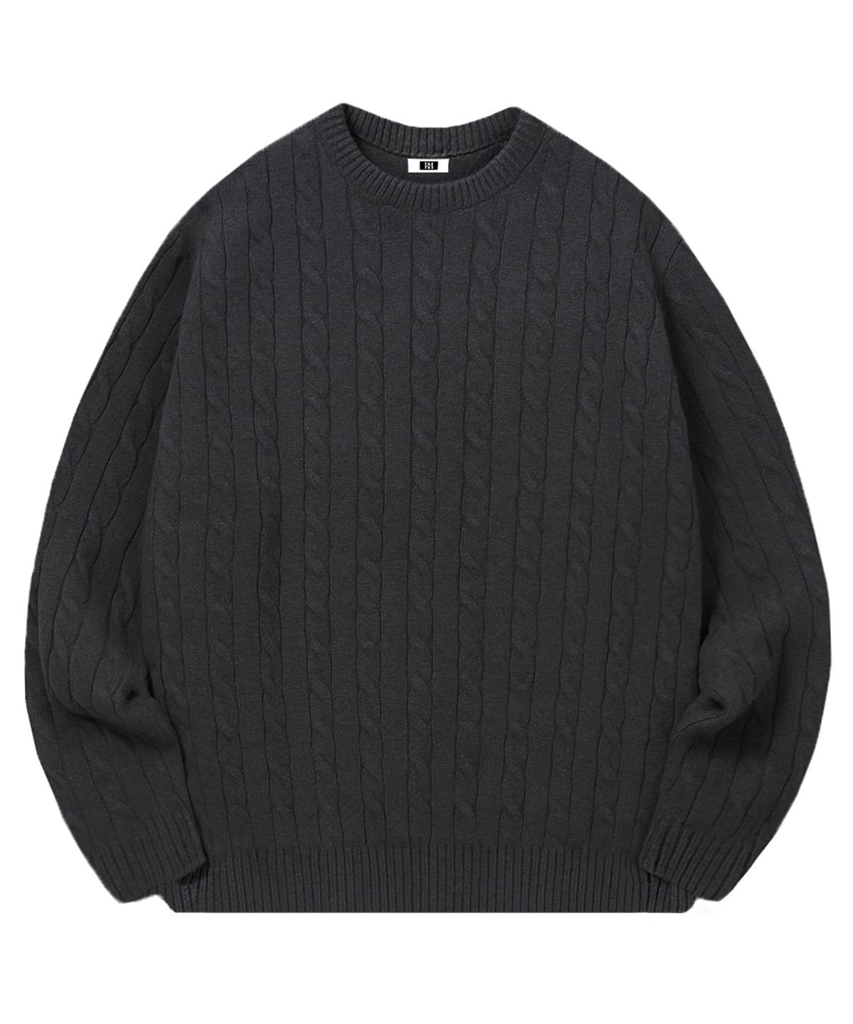 랜덤오프(RANDOMOFF) [Unisex] RÉSERVE CABLE OVER FIT KNIT [CHARCOAL]