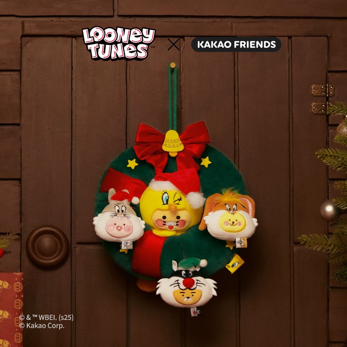 카카오프렌즈(KAKAO FRIENDS) 루니툰즈X카카오프렌즈 크리스마스 리스 인형_프렌즈