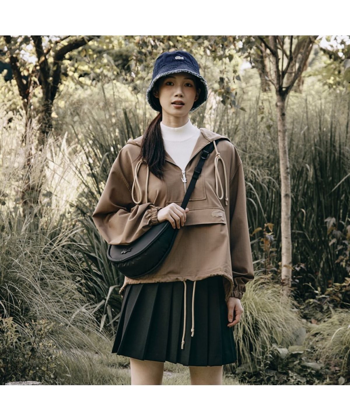 라코스테(LACOSTE) 여성 울혼방 후드 하프집업 점퍼 BF2450-55N 02S