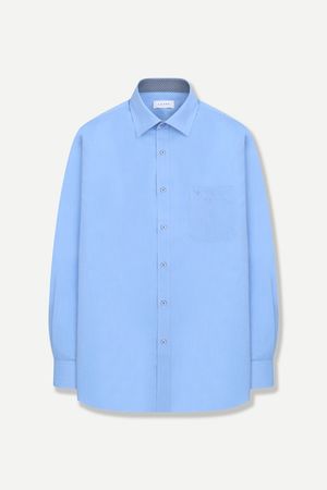 이지케어 베이직 솔리드 일반핏 셔츠 블루 YJESIR301BL