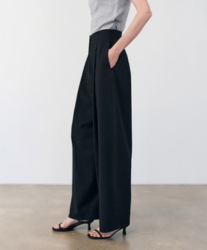 테이퍼드 슬랙스_블랙