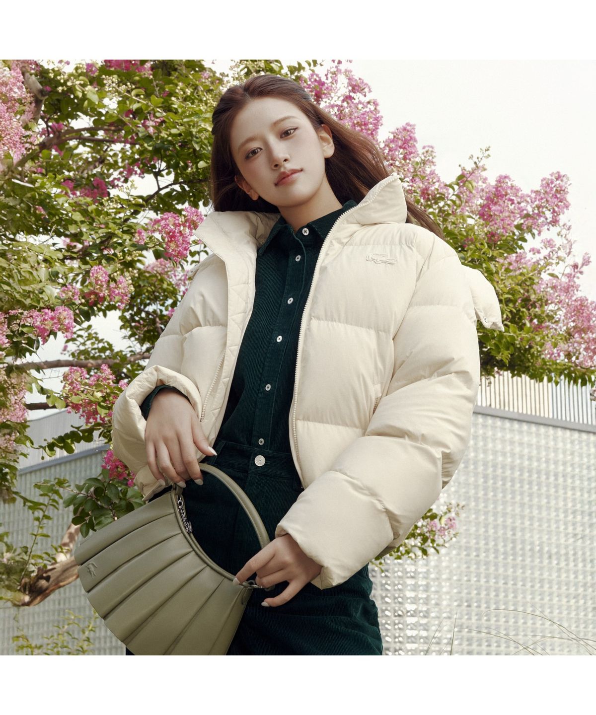 라코스테(LACOSTE) 여성 후드 숏 다운 점퍼 BF7391-55N XFJ