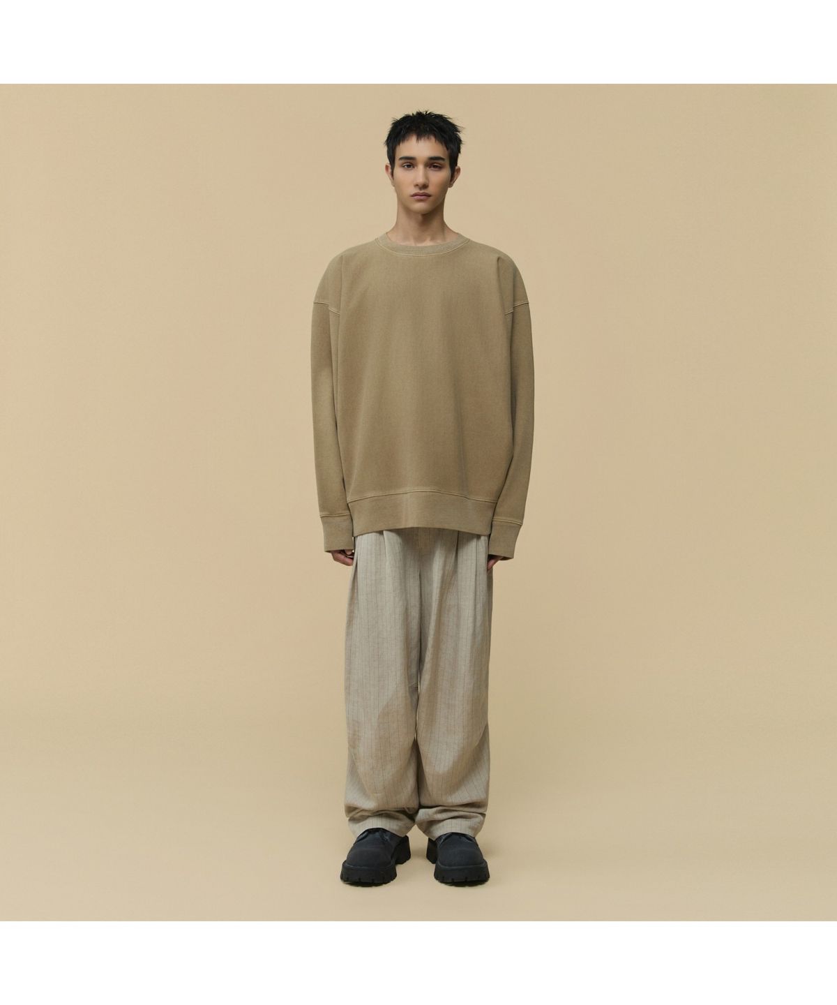 커스텀멜로우(CUSTOMELLOW) [HED MAYNER] Beige Dyed Sweatshirt CWTAW25991KHX