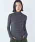 Every Day Angora Stripe Turtle-neck T-shirt_CTT395(Charcoal)