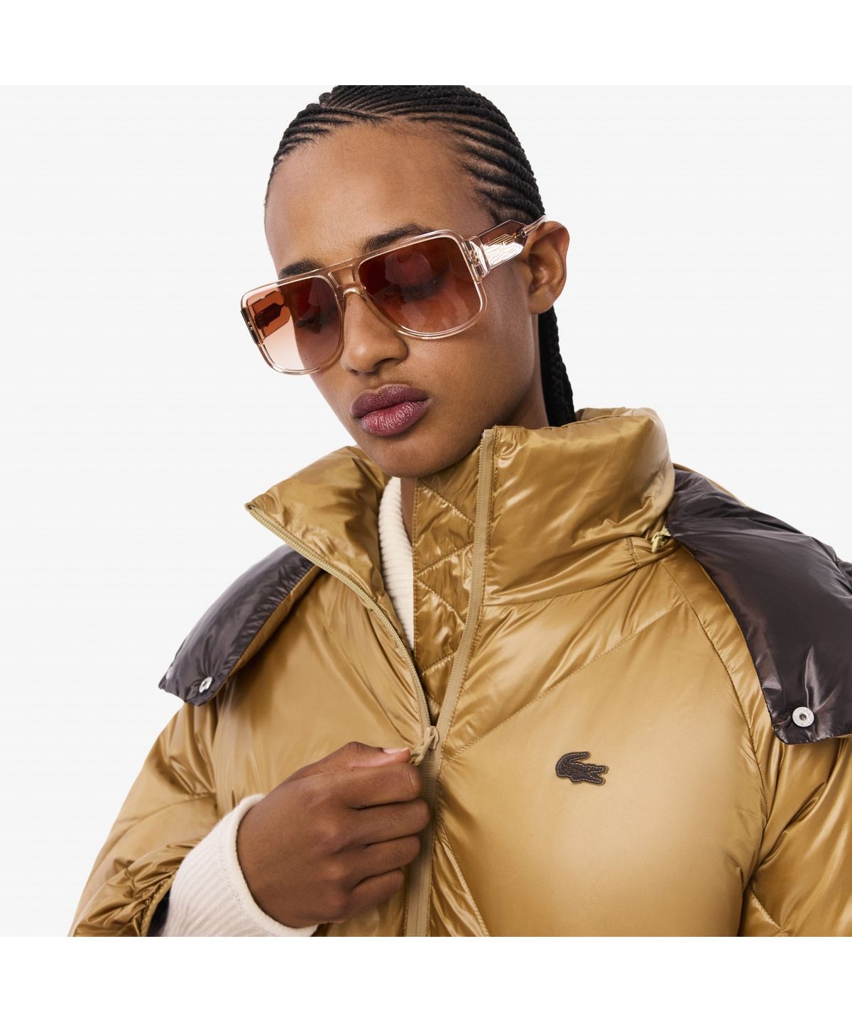 라코스테(LACOSTE) 여성 글로시 다운 점퍼 BF8416-55N AIL