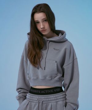 패치드 아웃 리브즈 피그먼트 후드티 그레이