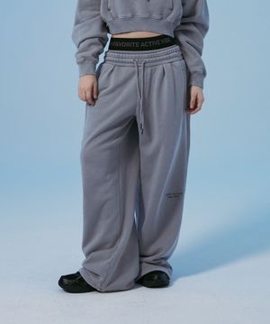 패치드 아웃 피그먼트 스웻팬츠 그레이