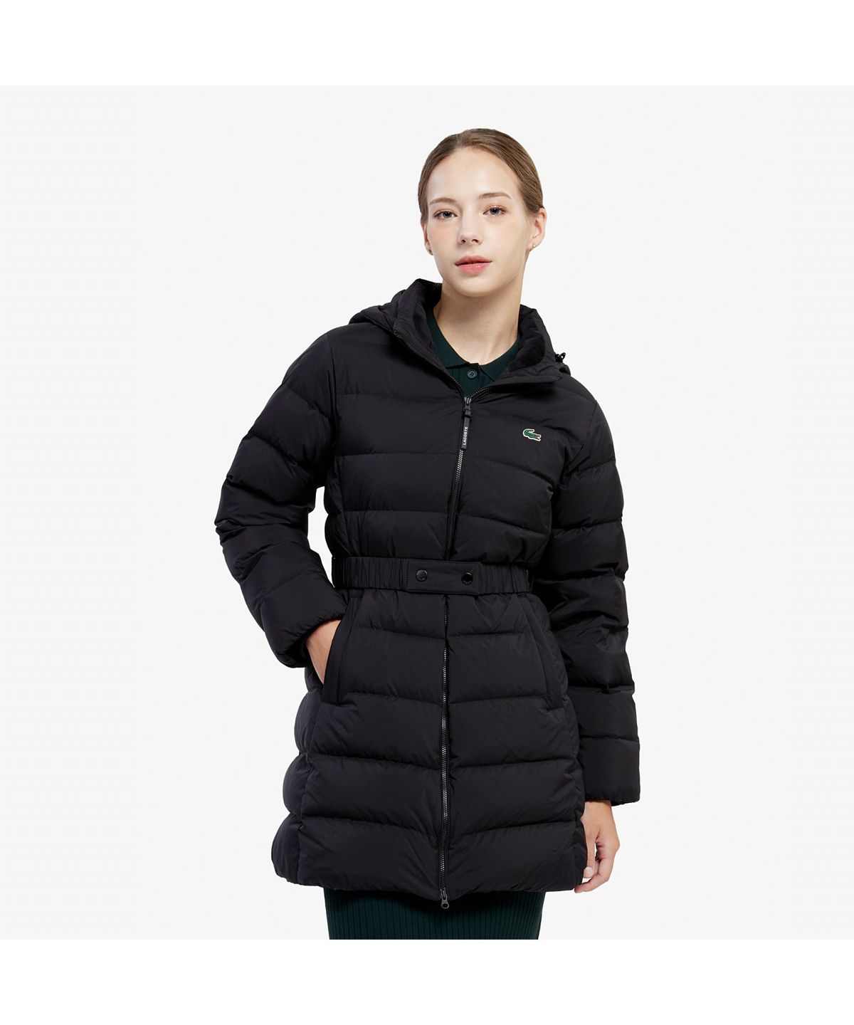 라코스테(LACOSTE) 여성 중힙 기장 헤비다운 BF284E-55N 031