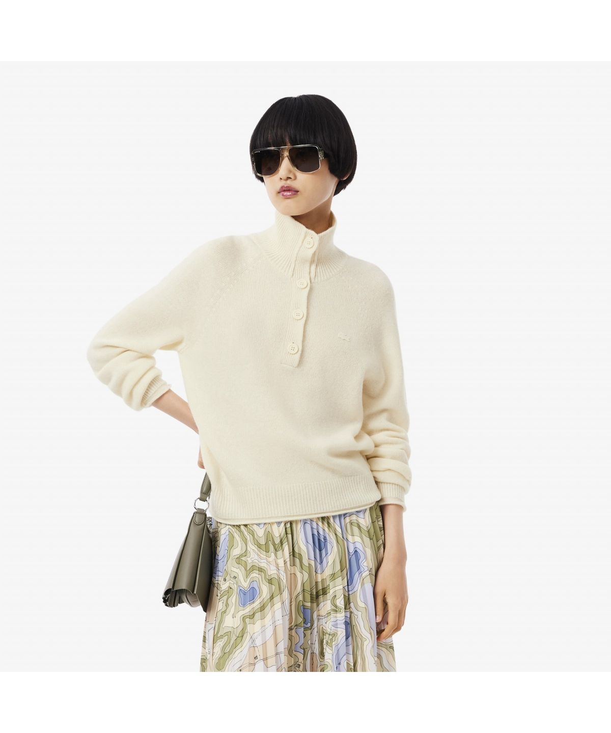 라코스테(LACOSTE) 여성 카디드울 하프버튼 스웨터 AF4010-55N XFJ