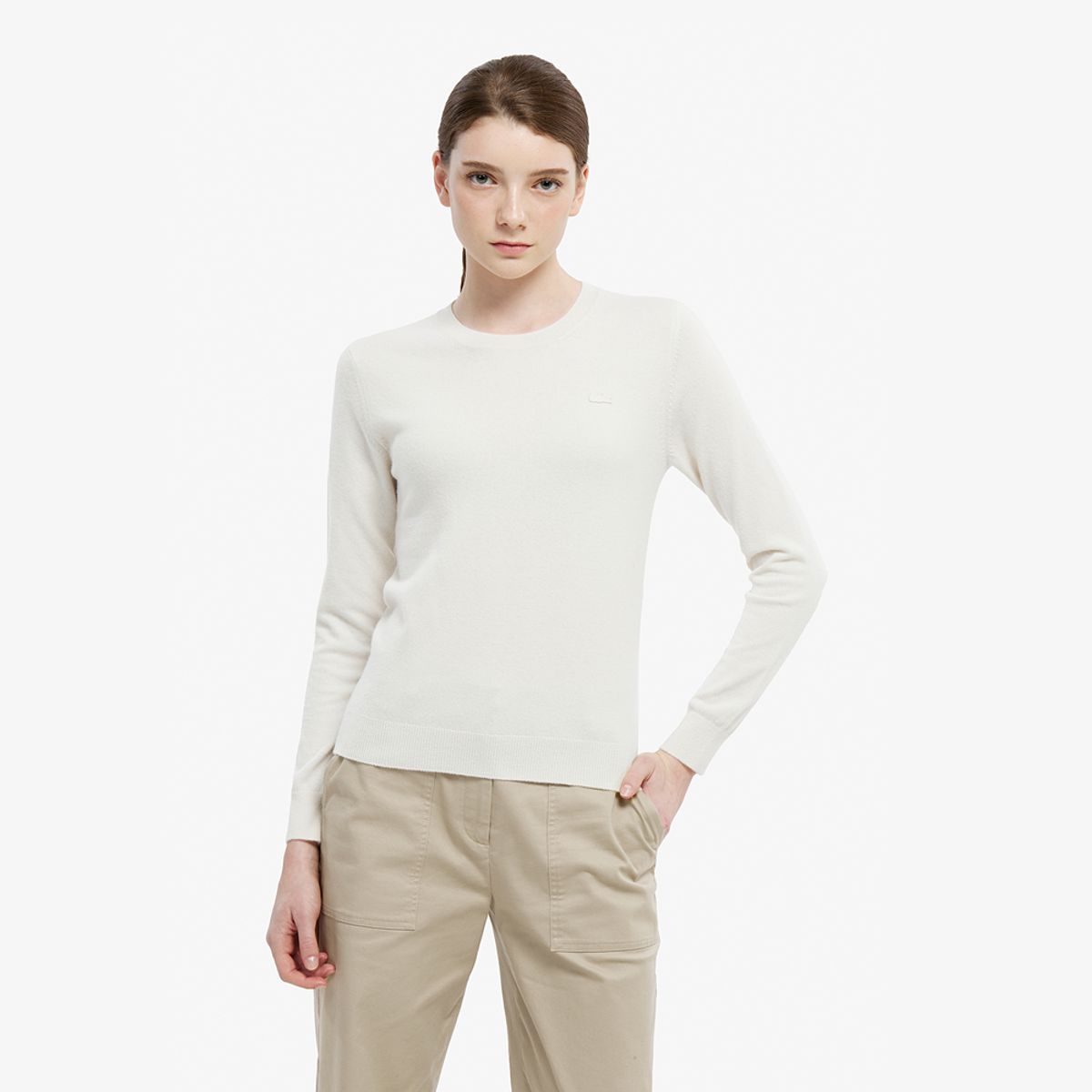 라코스테(LACOSTE) 여성 베이직 크루넥 스웨터 AF294E-55N XFJ
