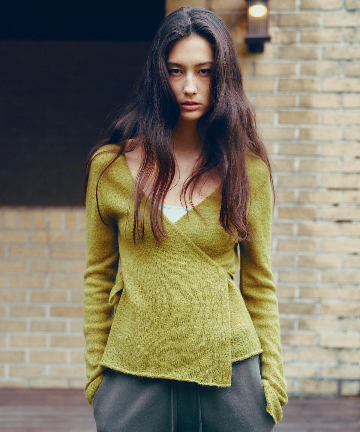 씨타(CITTA) Essential Alpaca Wool Wrap Knit Cardigan_CTK245(Olive)
