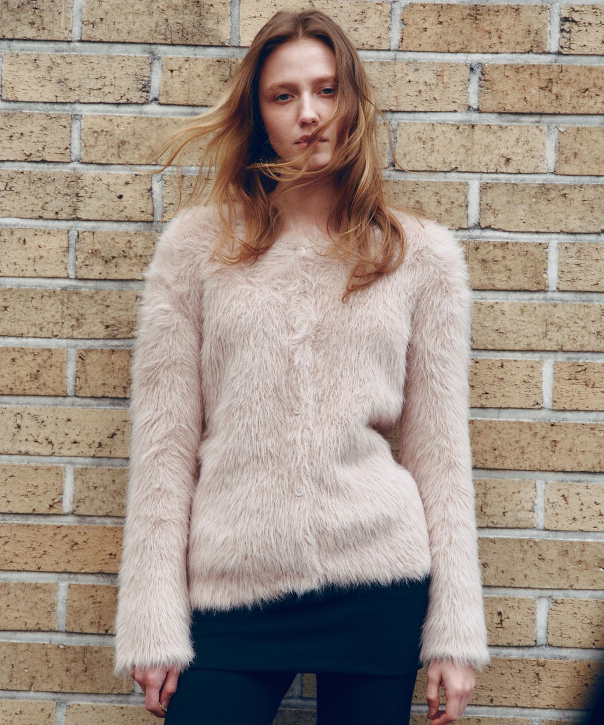 씨타(CITTA) Soft Fur Round Knit Cardigan_CTK244(Pink)