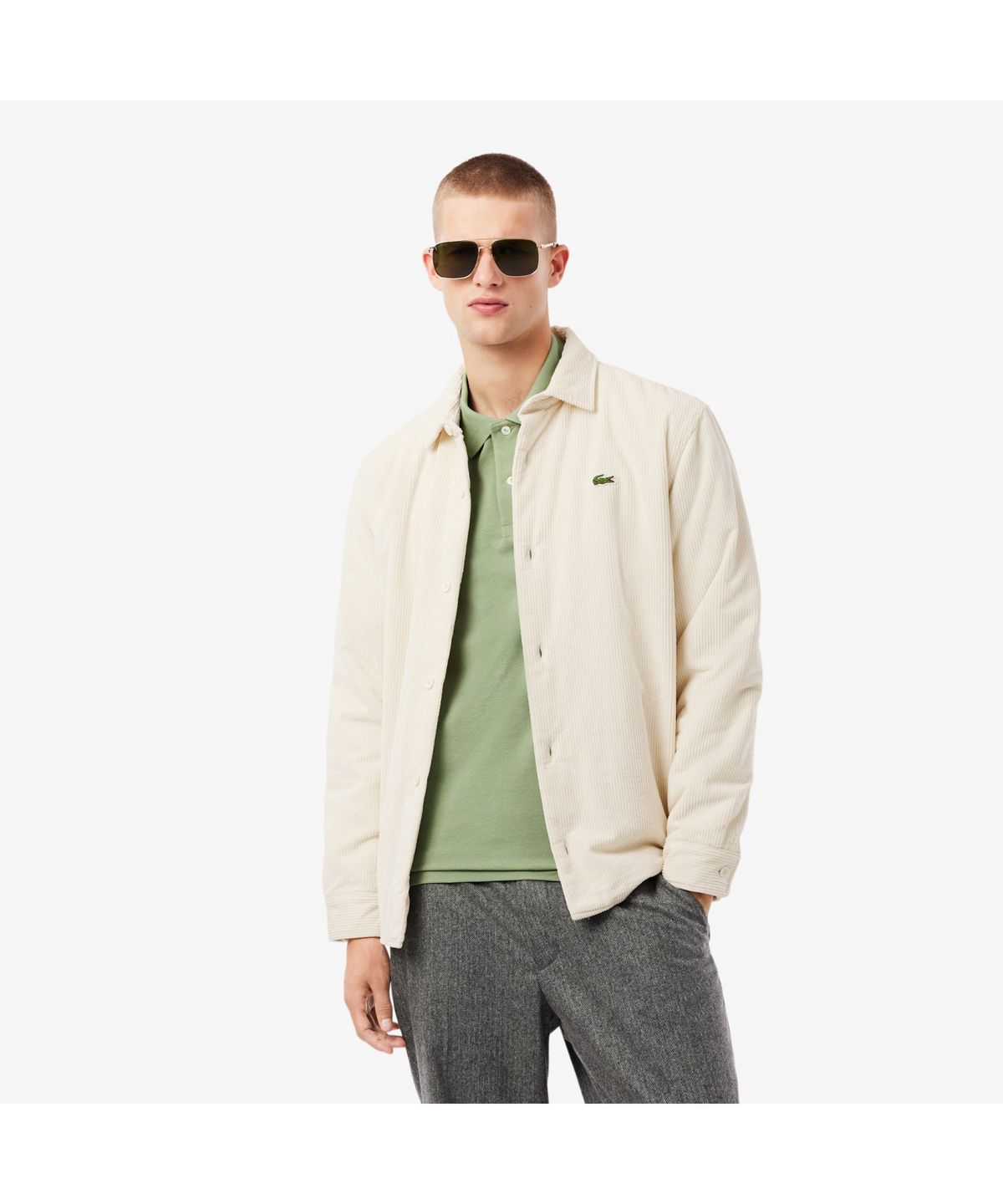 라코스테(LACOSTE) 남성 코듀로이 패딩 셔켓 CH7211-55N XFJ