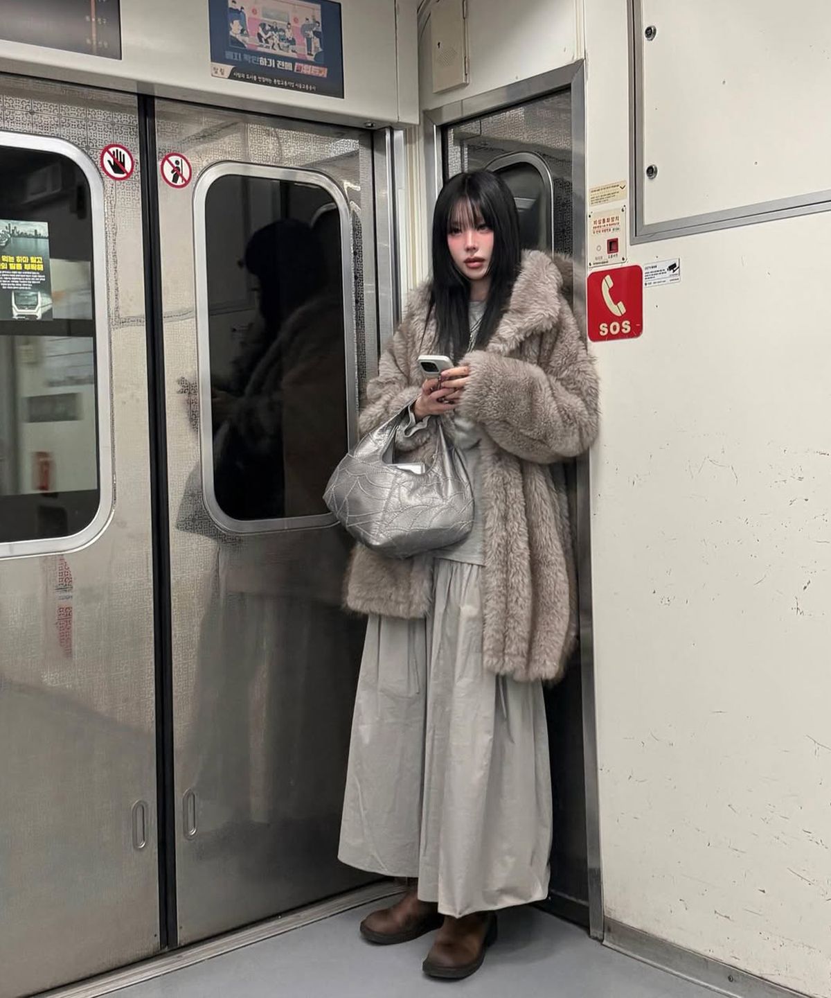 씨타(CITTA) Vintage Soft Fur Coat_CTO150(Grey)