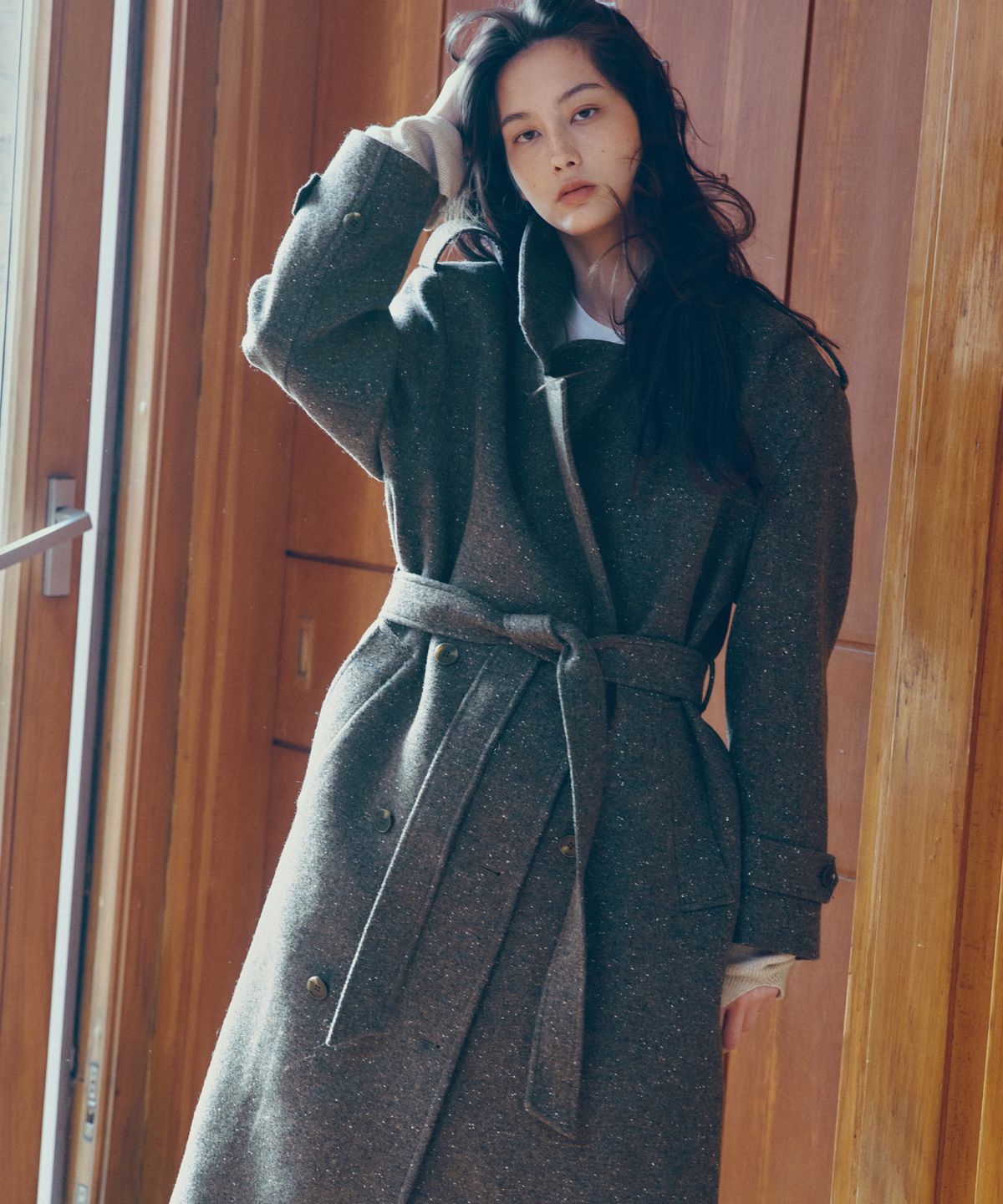 씨타(CITTA) Wool Blended Tailored Maxi Long Coat_CTO148(Charcoal)