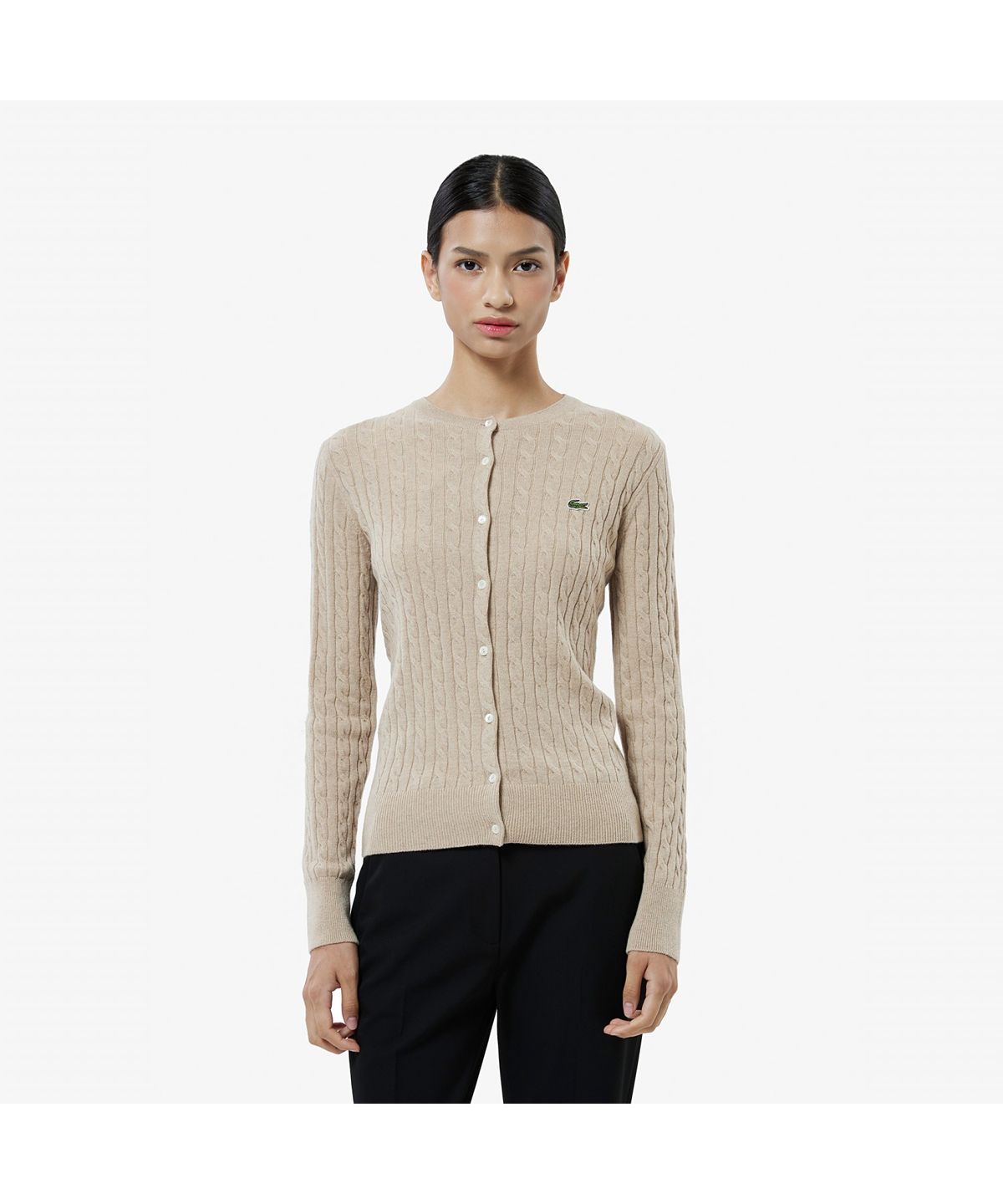 라코스테(LACOSTE) 여성 케이블 크루넥 가디건 AF092E-55N 02S