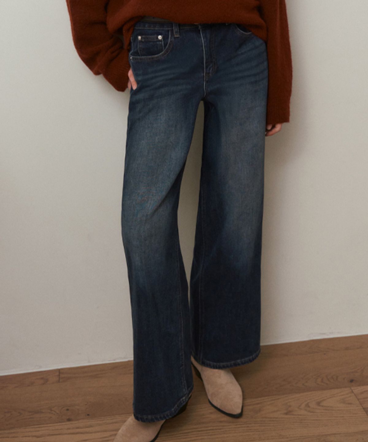 헤인트(HAINT) [기모] TEMBER WIDE DENIM PANTS_DARK BLUE