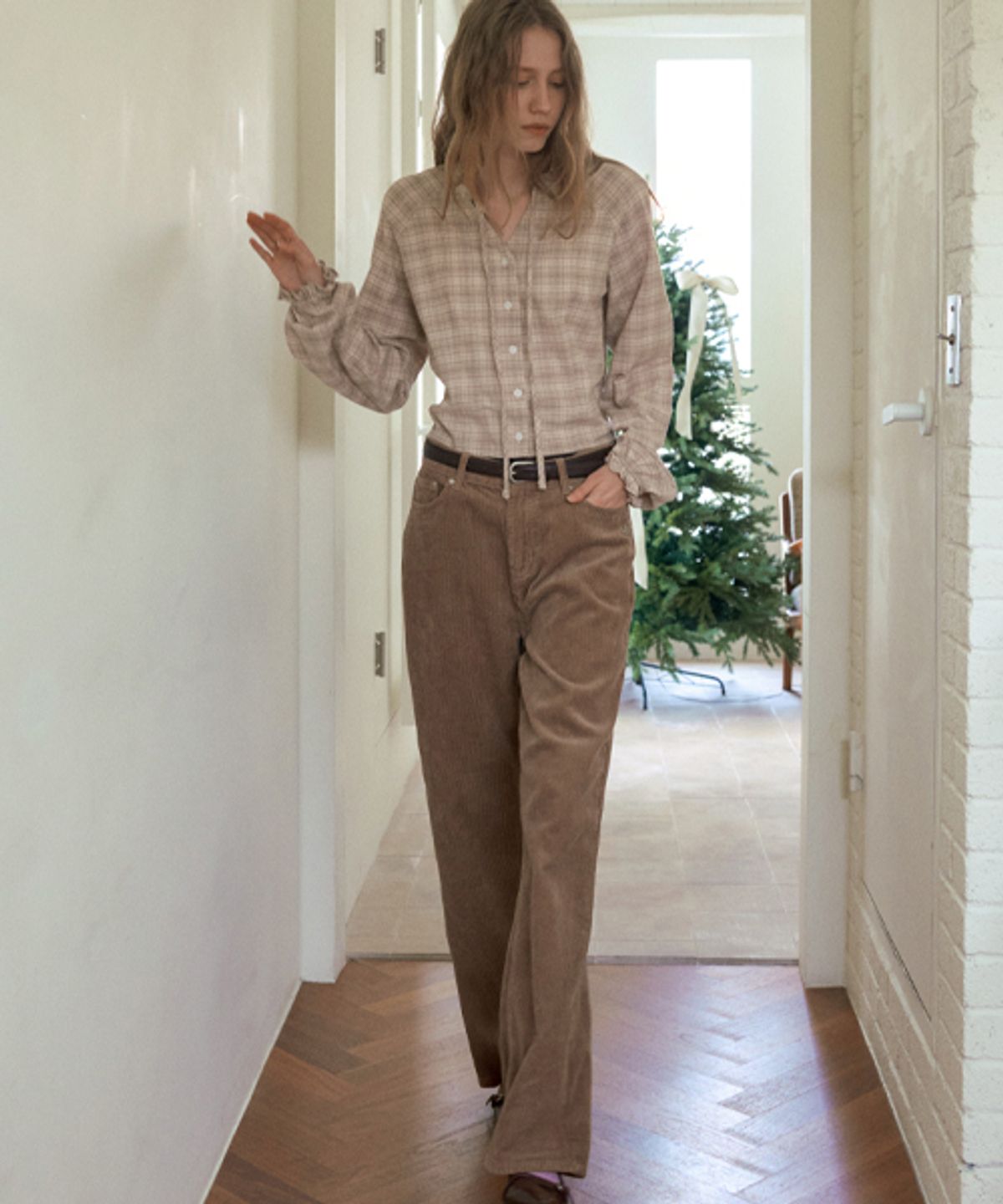 헤인트(HAINT) HAZEL STRAIGHT-CUT CORDUROY PANTS 6COL_BEIGE