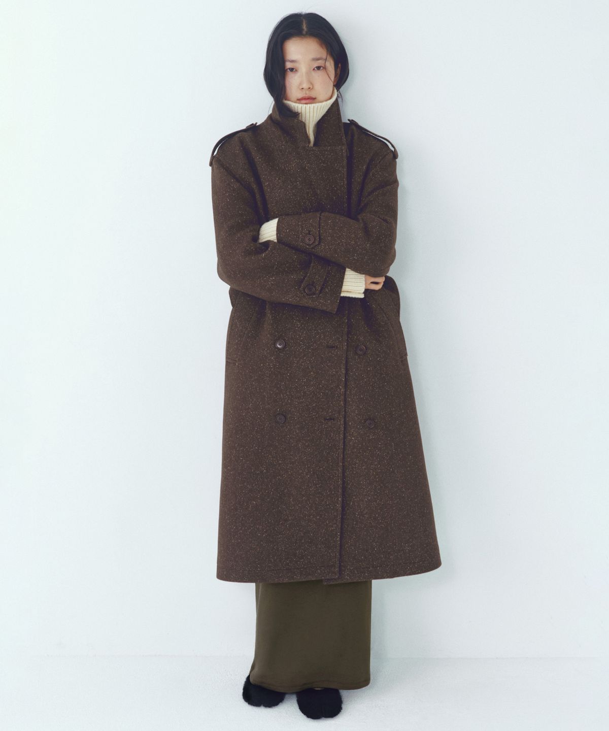 씨타(CITTA) Wool Blended Tailored Maxi Long Coat_CTO148(Brown)