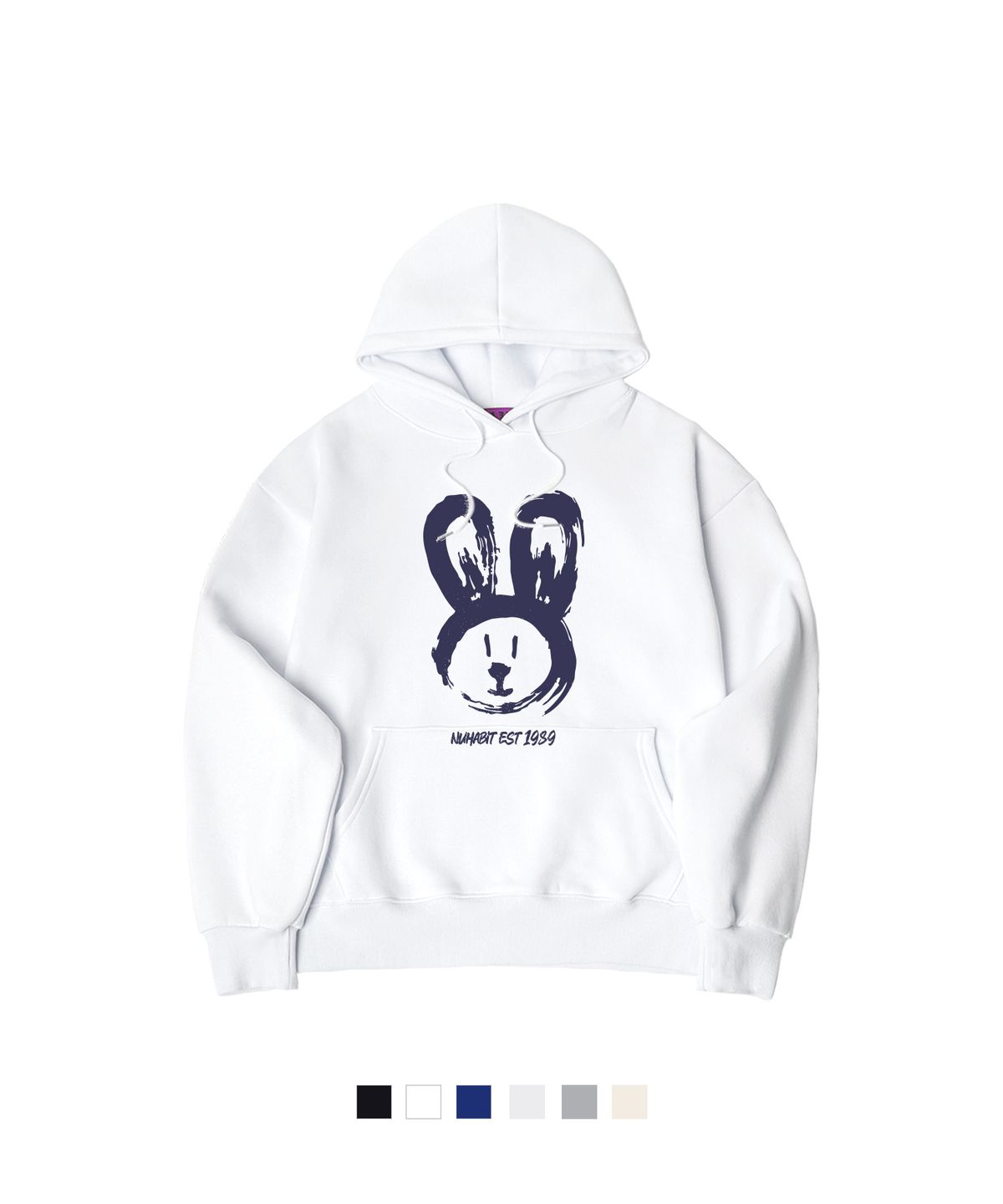 뉴해빗(NUHABIT) N/H RABBIT FACE 오버핏 기모 후드 (SOH4-5NH1347)