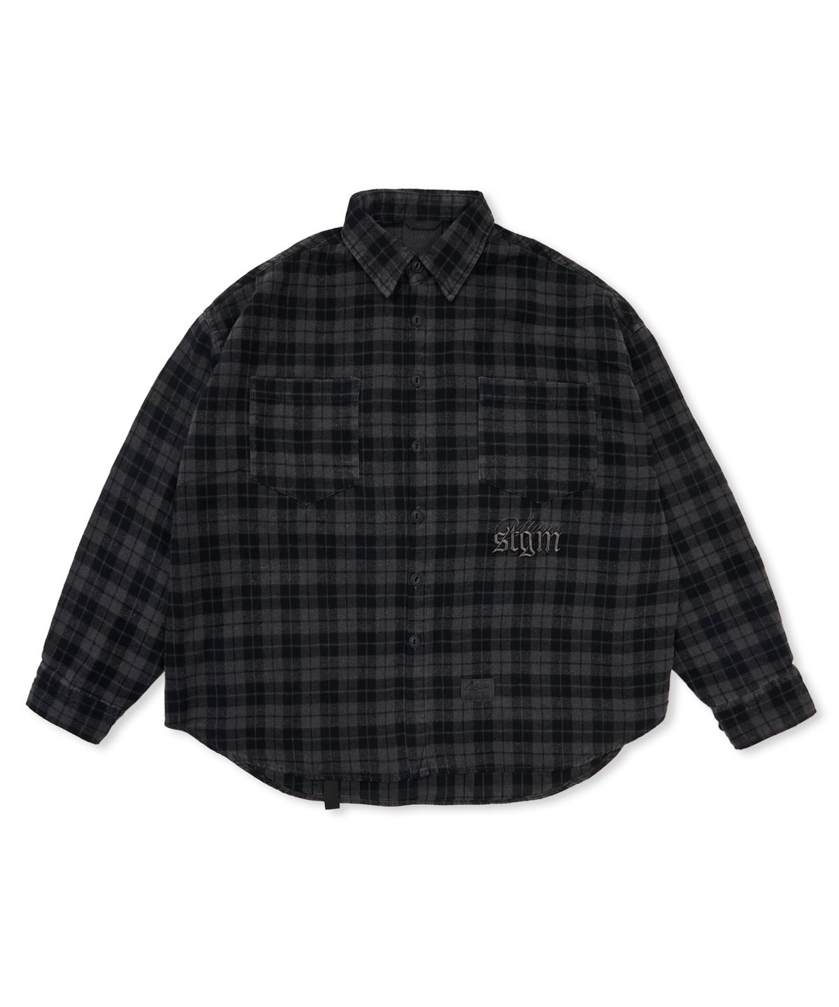 스티그마(STIGMA) PIGMENT CROP OVER SHIRTS CHARCOAL