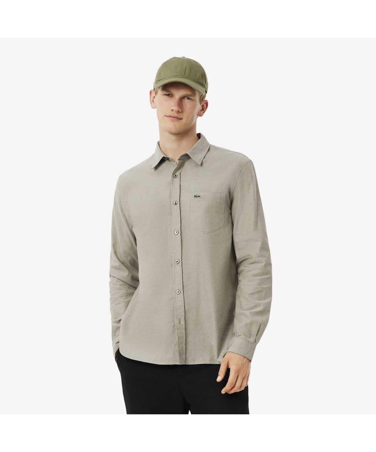 라코스테(LACOSTE) 남성 플란넬 헤링본 셔츠 CH8551-55N J1K