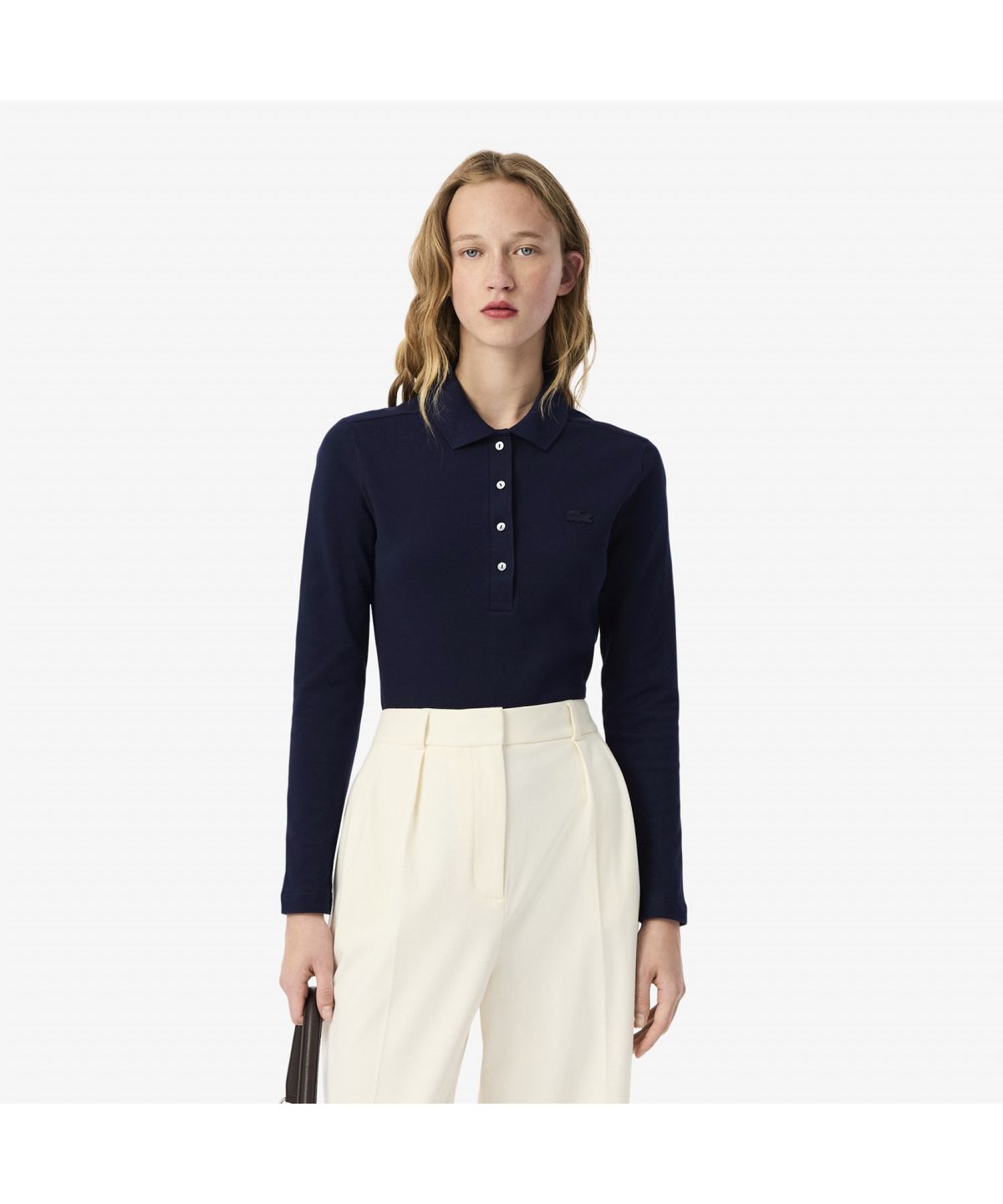 라코스테(LACOSTE) 여성 슬림핏 긴팔 폴로 셔츠 PF5464-55N 166
