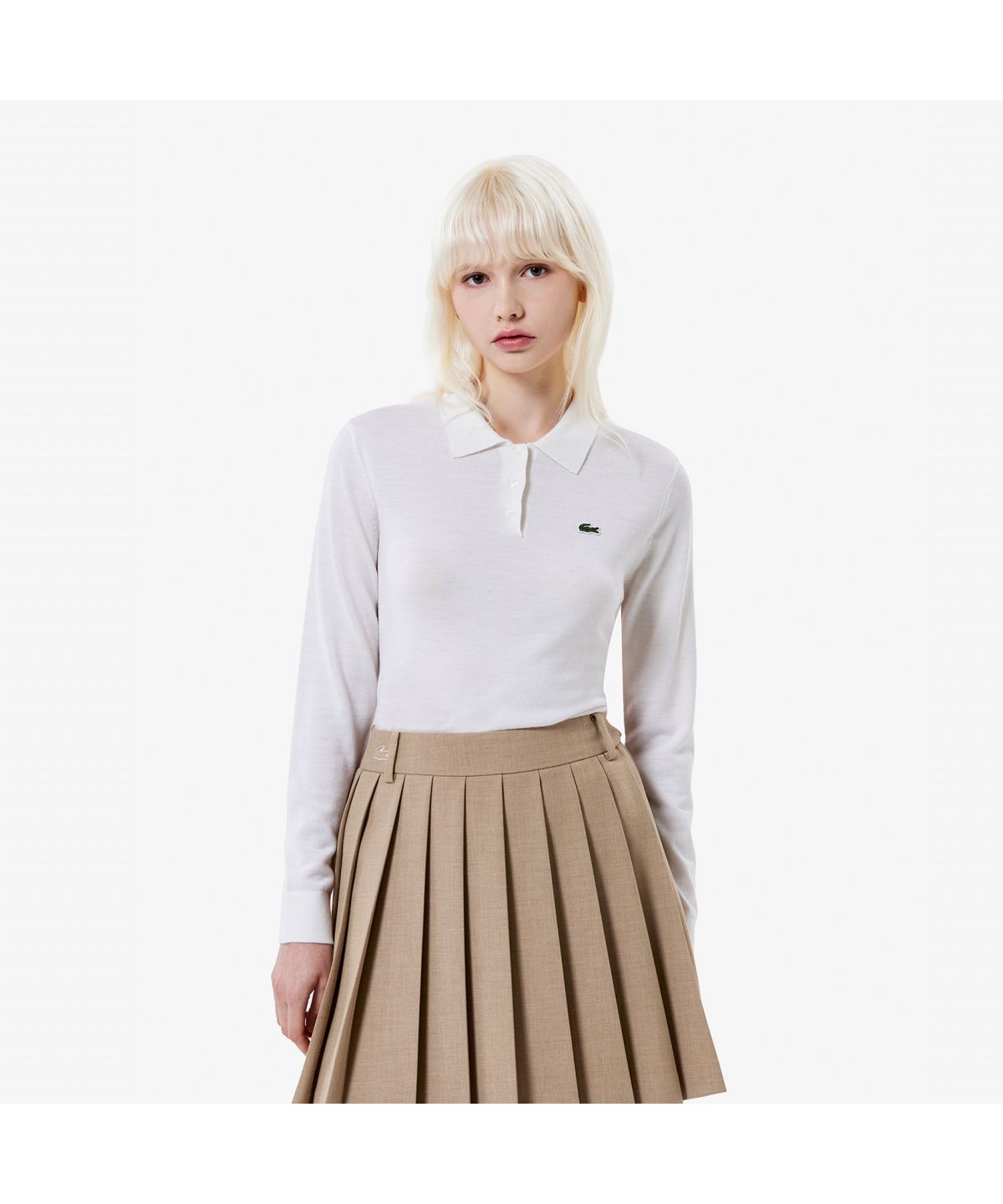 라코스테(LACOSTE) 여성 베이직 긴팔 스웨터 폴로 AF793E-55N 70V