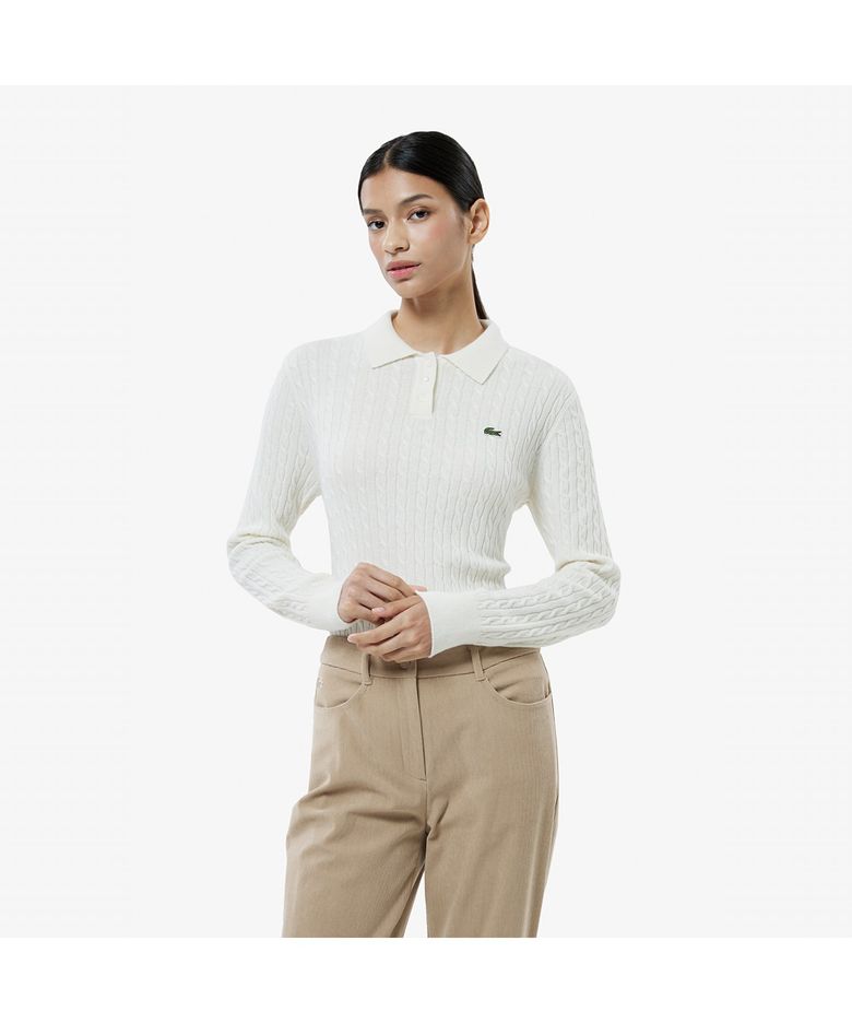 여성 케이블 긴팔 폴로 스웨터 AF207E-55N XFJ