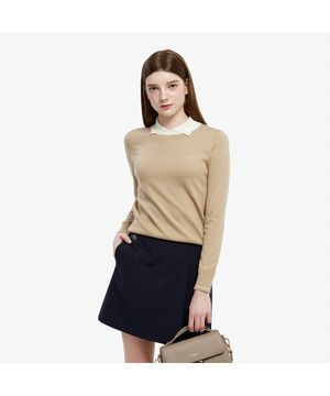 여성 배색 카라 스웨터 AF814E-55N 02S