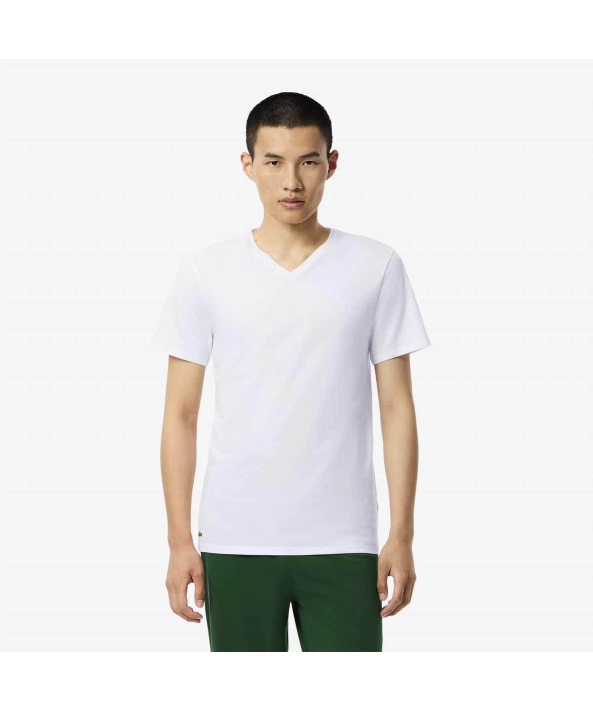 라코스테(LACOSTE) 남성 베이직 브이넥 코튼 티셔츠 3PACK TH9008-55N 001
